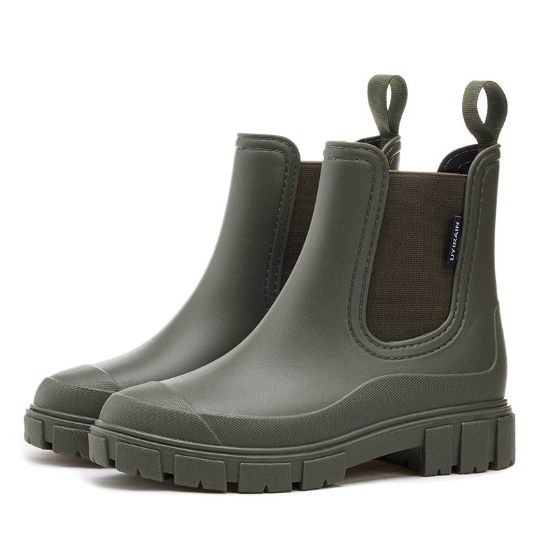 2025 New Women's Short Chelsea Rain Boots Trendy Waterproof Anti Slip Outdoor Footwear for Adults Comfortable Stylish Durable Waterproof Boots Fashion Rain Shoes Women's Outdoor Boots