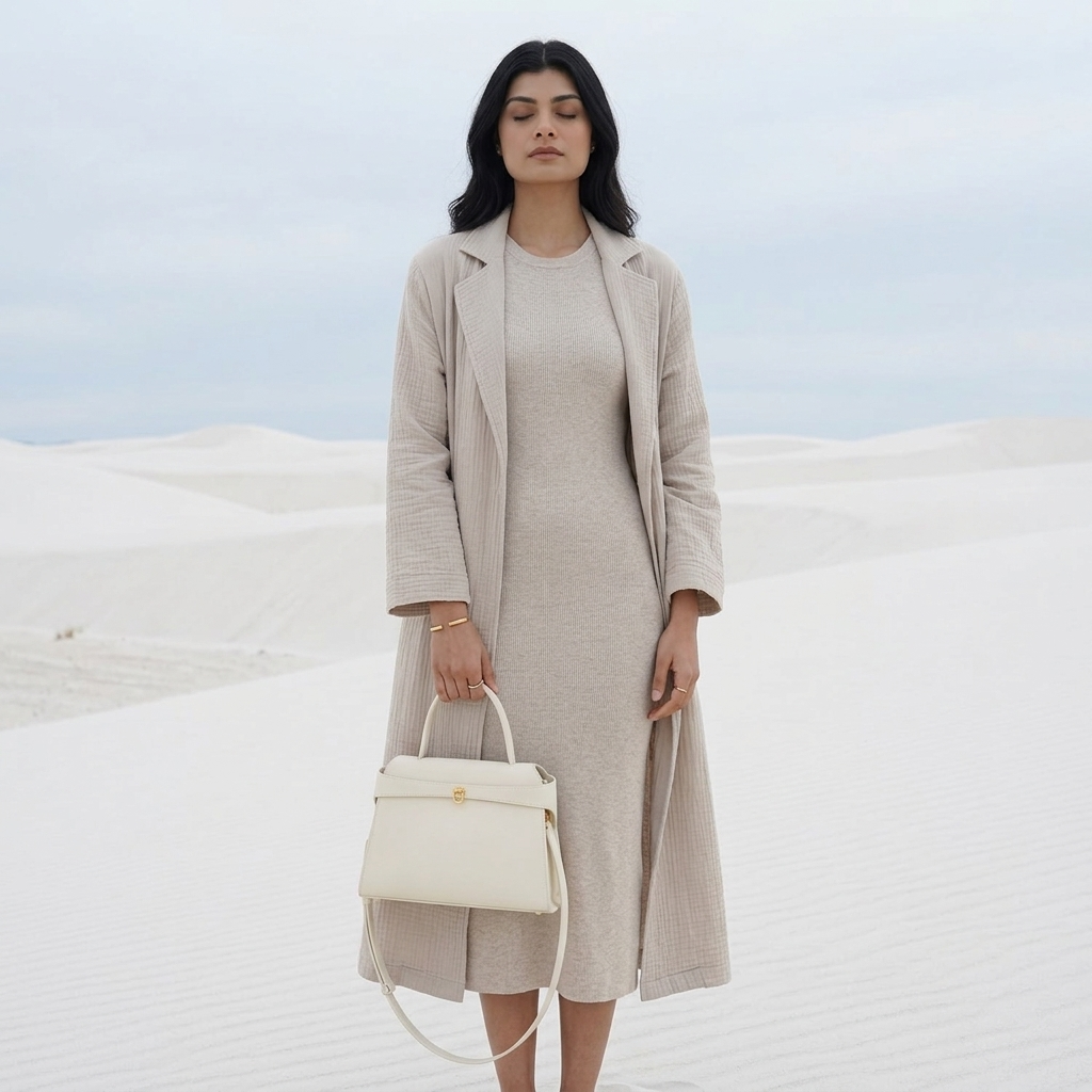 Aurelle Ivory In Pure Leather  - By Qivii