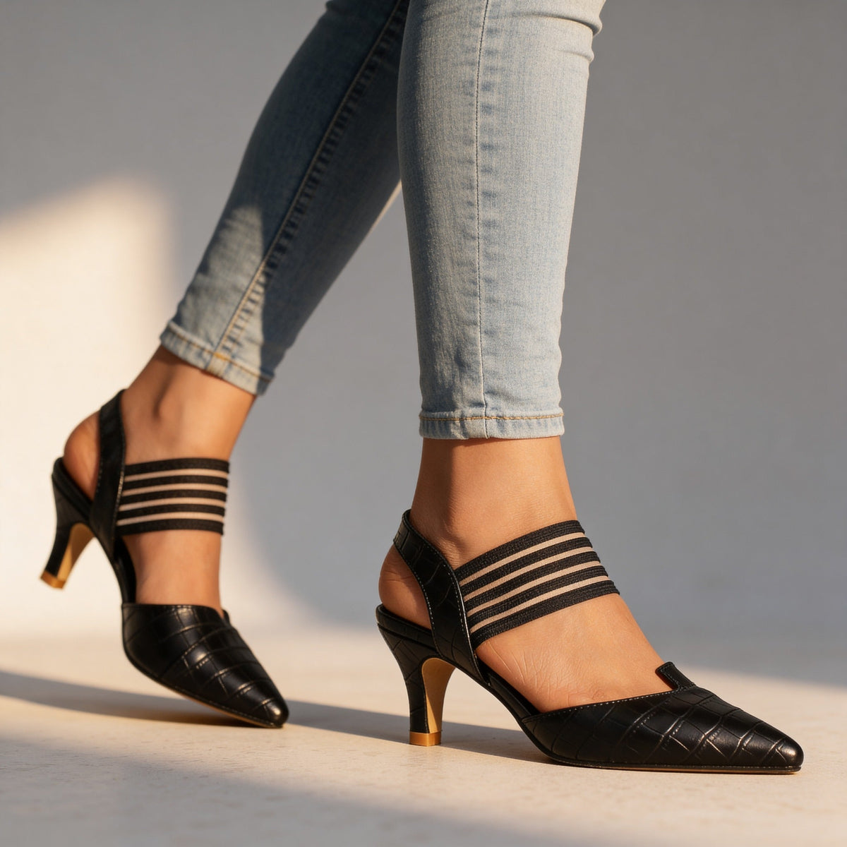 Julia Slingback Strap Heels  - By Qivii