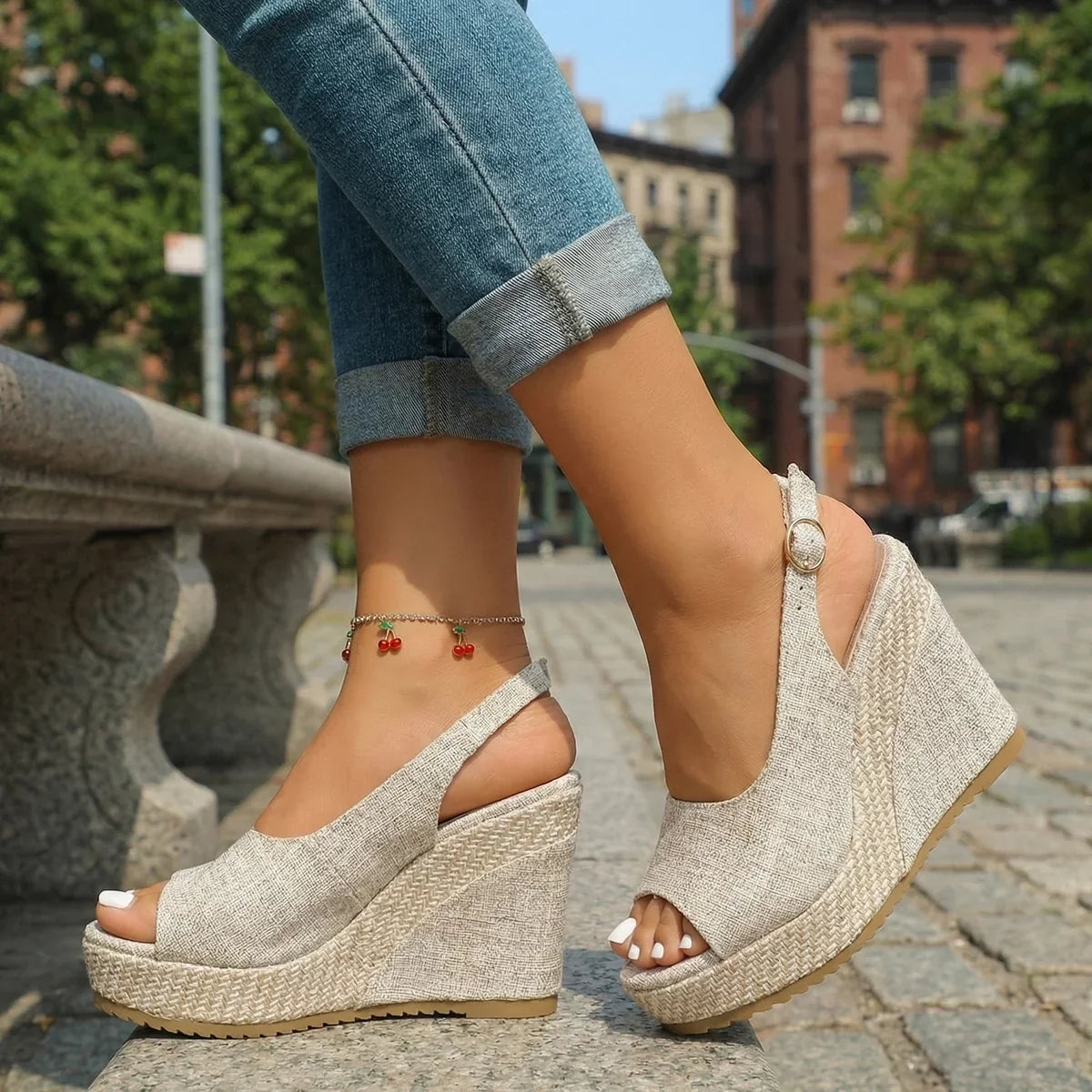 Rihanna Wedge Sandals  - By Qivii