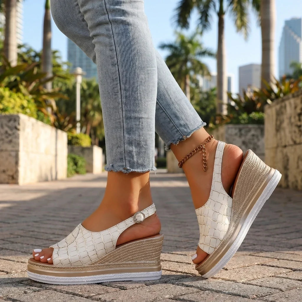 Eva Wedge Sandals  - By Qivii