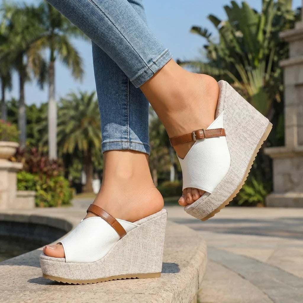 Mira Mini Strap Wedges  - By Qivii