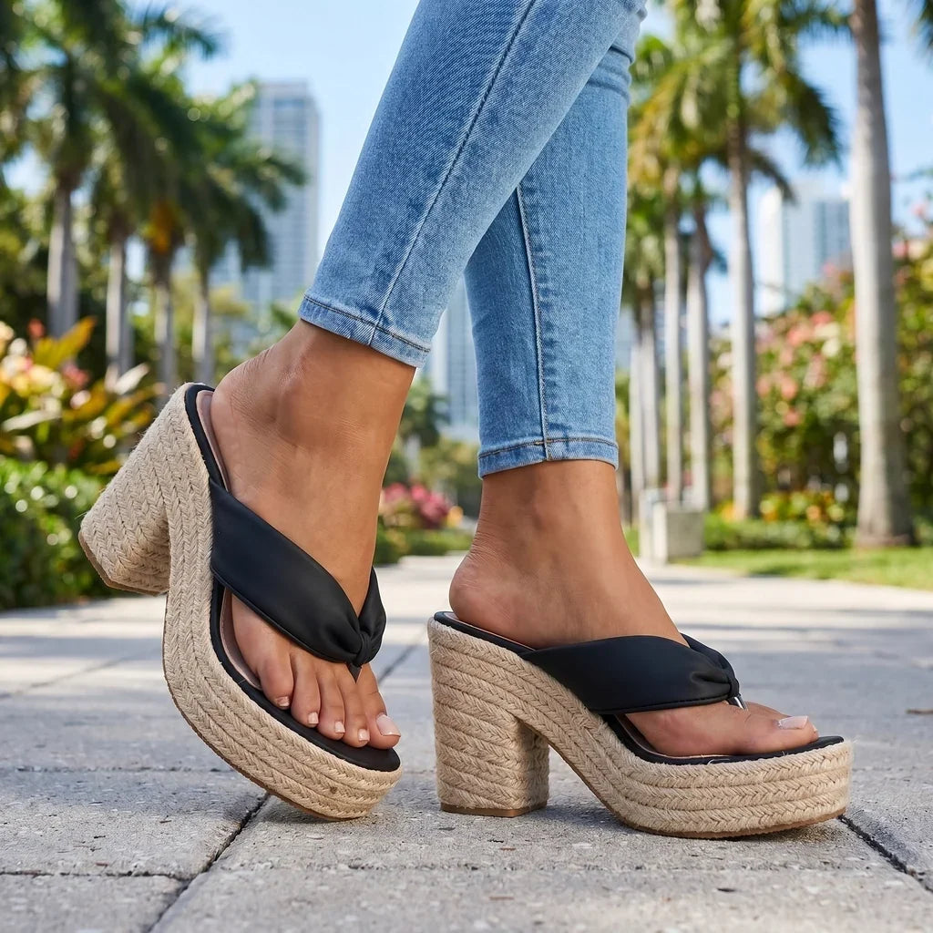 Audrey Rope Platform Sandals  - By Qivii