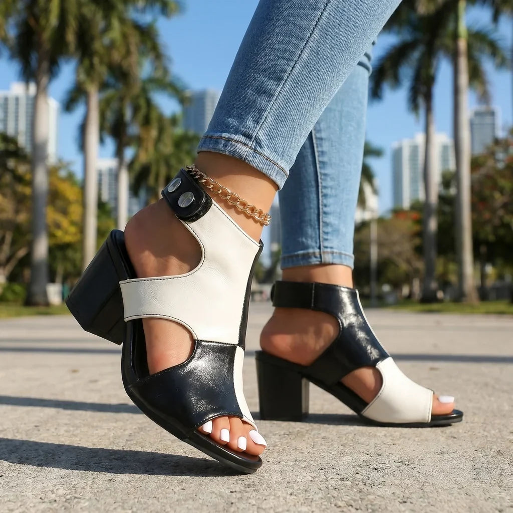 Katy Block Heel Sandals  - By Qivii