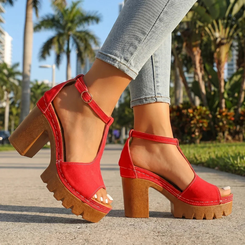Scarlet Platform Sandals  - By Qivii