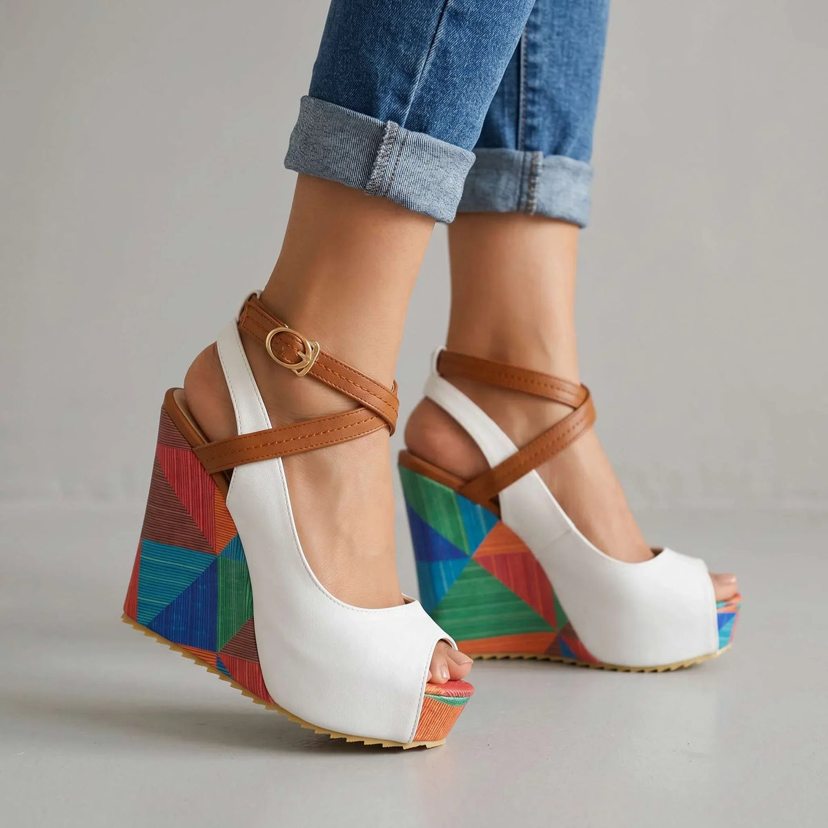 Abby Wedge Sandals  - By Qivii