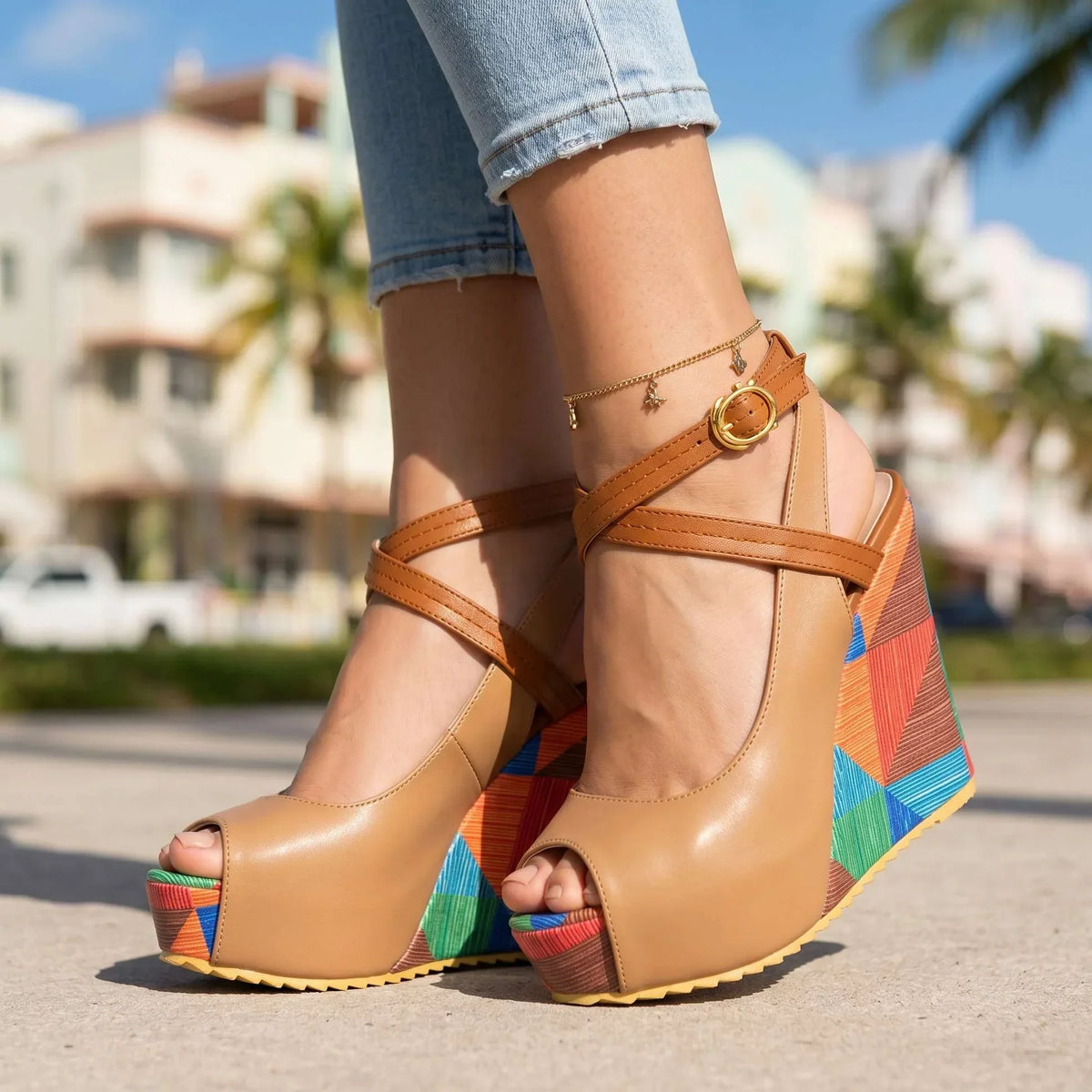 Abby Wedge Sandals  - By Qivii