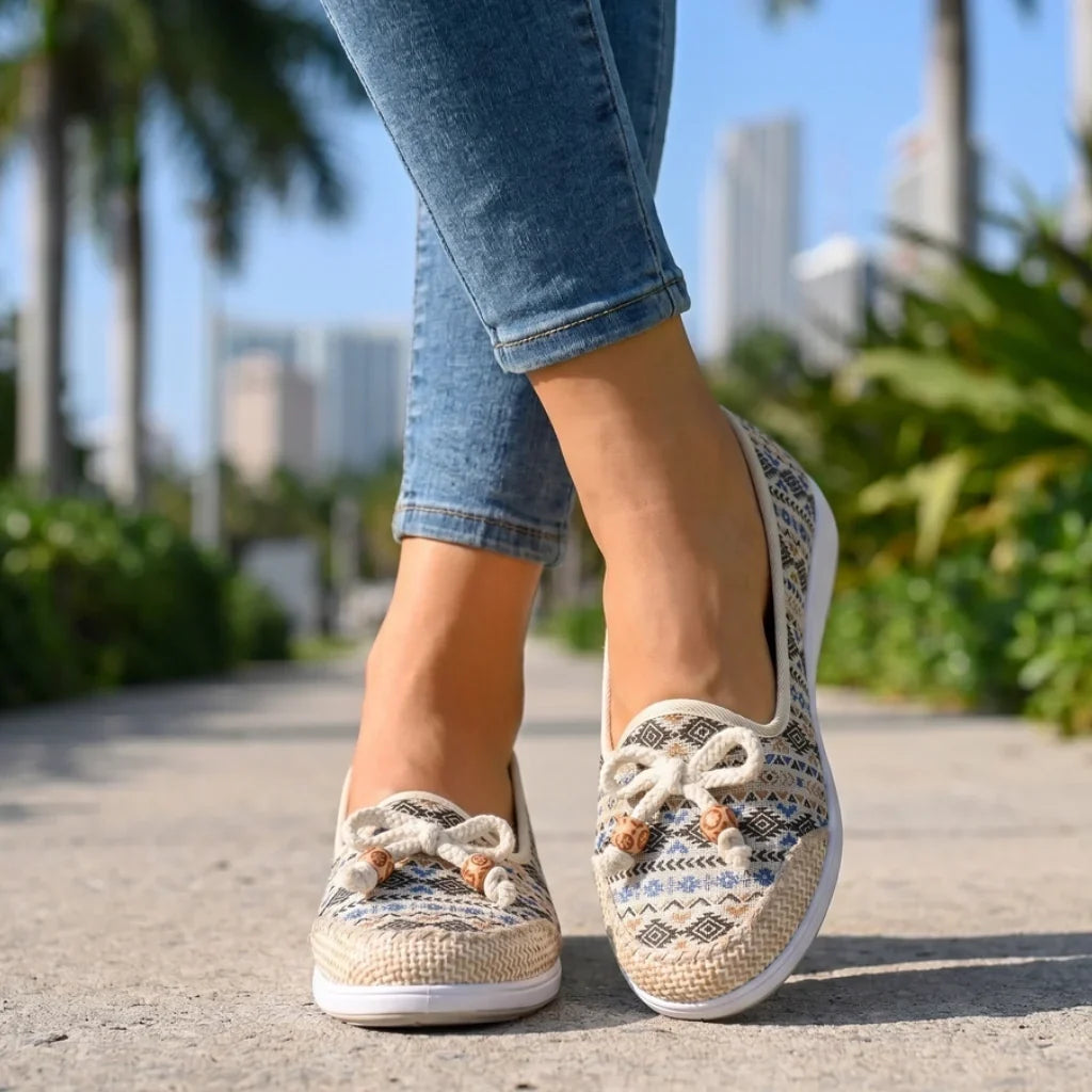 Enya Embroidered Flats  - By Qivii