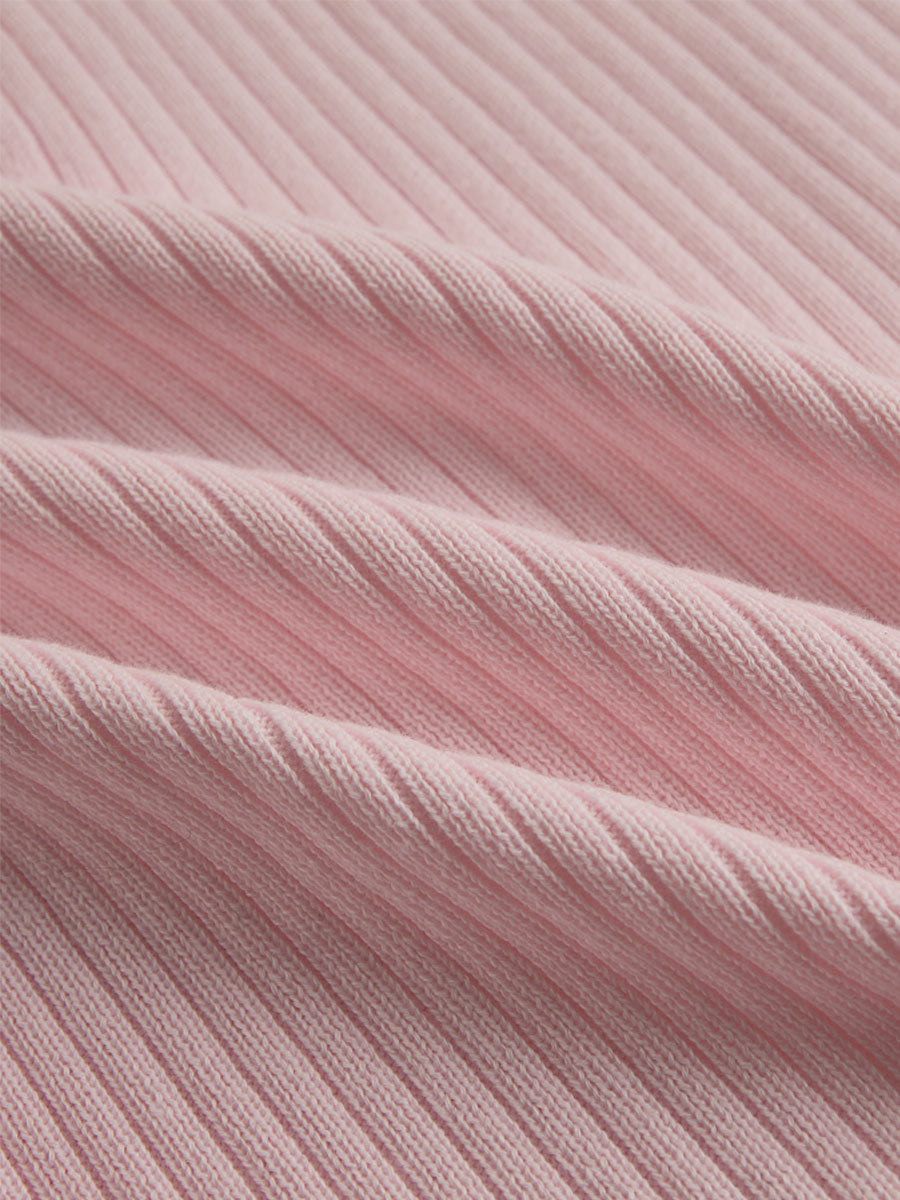 Elegant Pink V-neck Single-breasted Knitted Mini Dress  - By Qivii