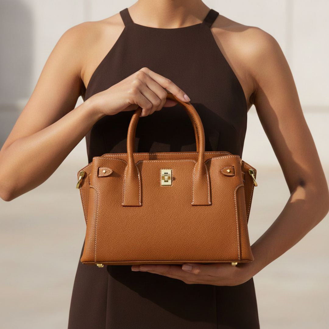 Monica Bag in Pure Leather  - By Qivii
