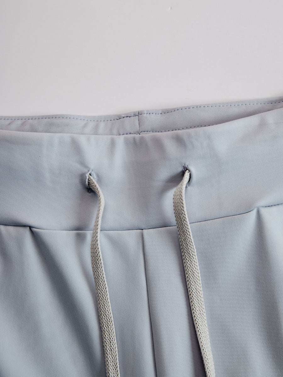 Fashionable Sporty Gray-blue Long-sleeved Half-zip Top And Trousers Set  - By Qivii