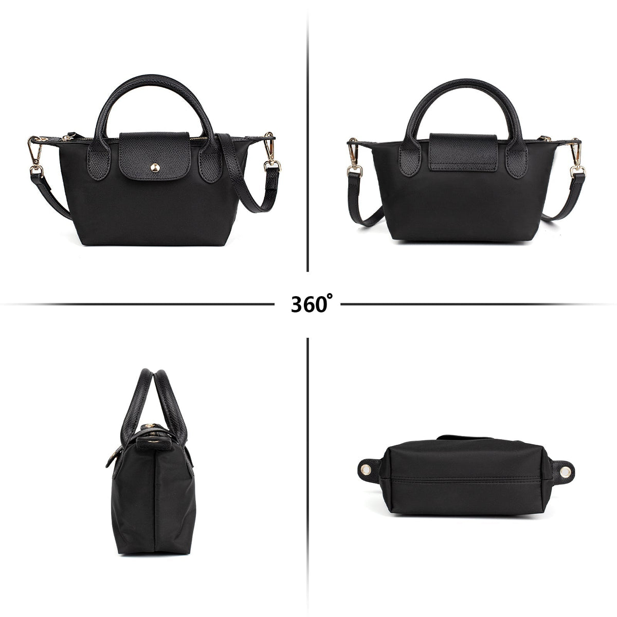 Ounamei Mini Checkered Nylon Crossbody Bag | Small Size Large Capacity 3-Way Carry Lightweight Tote