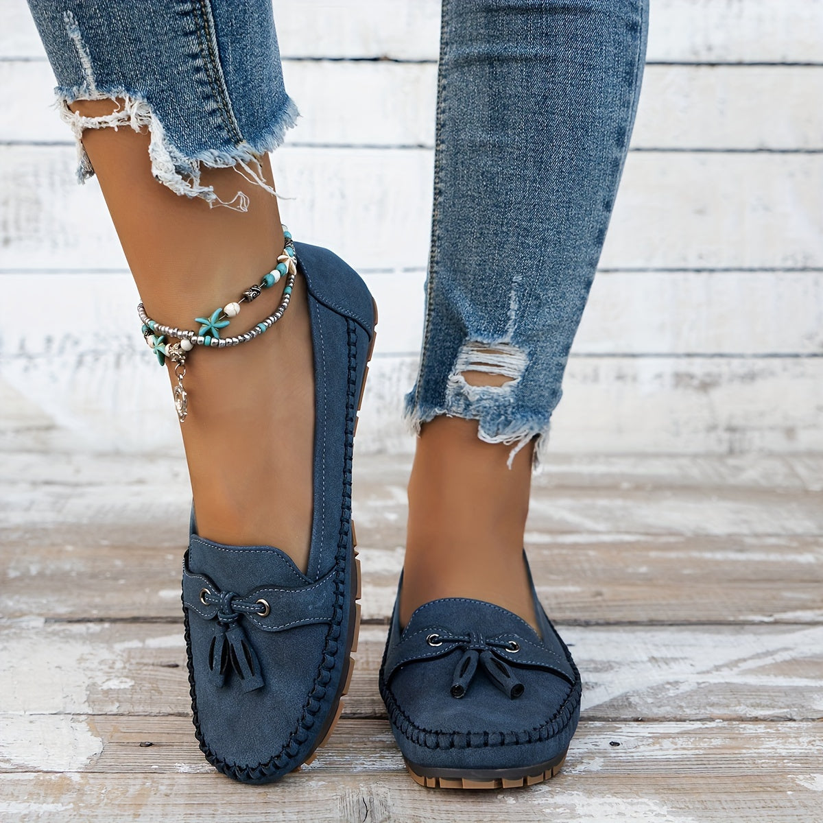 Nadine - Klassische Loafers mit Quasten-Detail  - By Qivii