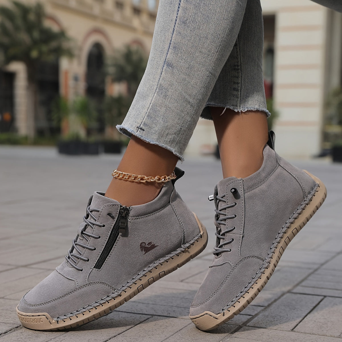 Mila  – Komfortable orthopädische Sneakers + Reißverschluss  - By Qivii