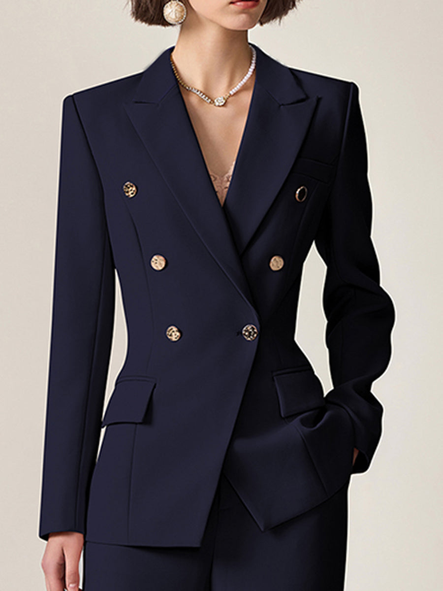 High-End Fashion Temperament Lapel Double-Breasted Suit - By Qivii