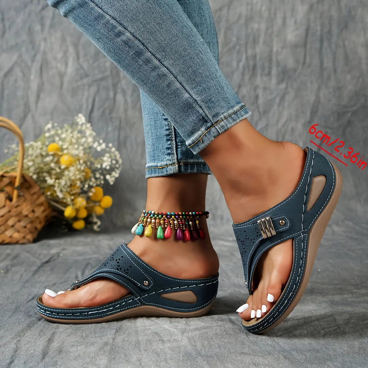 Élodie - Keil-Zehensandalen für Dame  - By Qivii