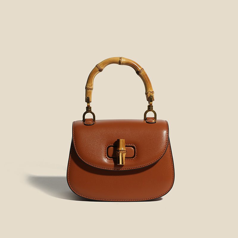 Valentina Leather Bamboo Handbag  - By Qivii