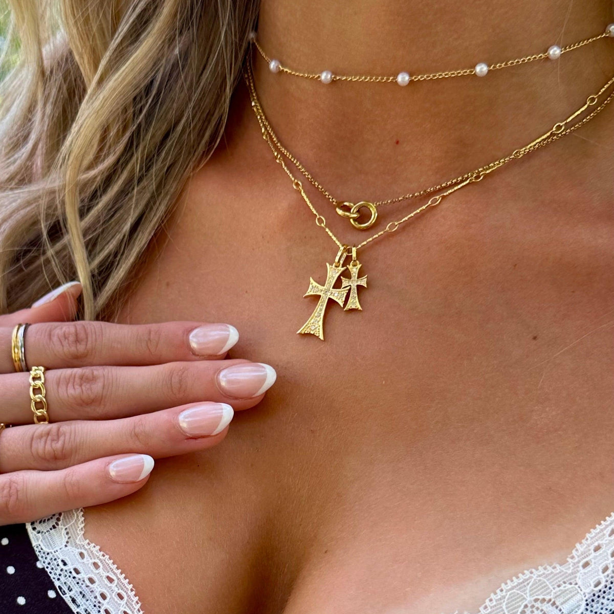 Double Cross Me Necklace | By Qivii