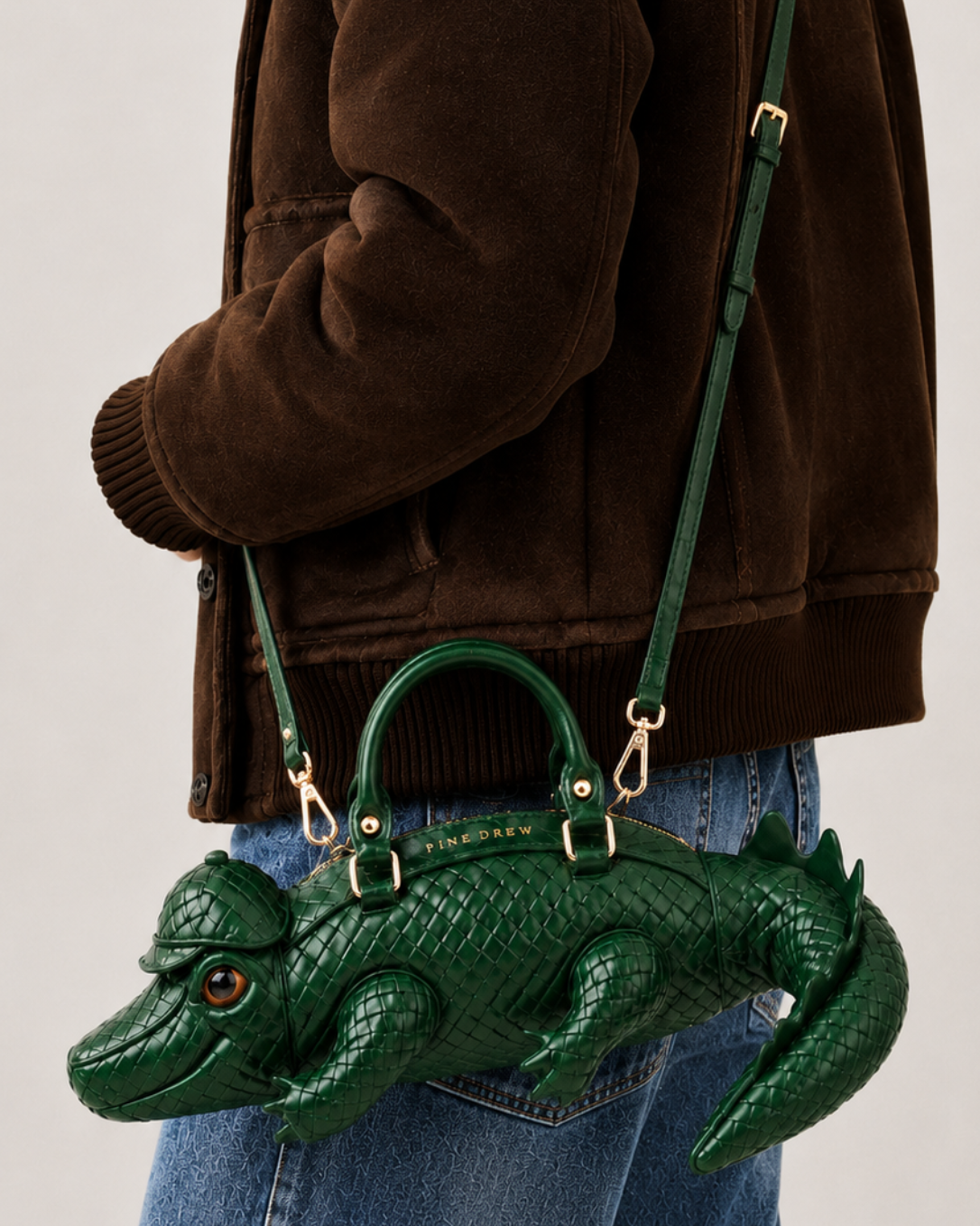 Monsieur Croco in Interwoven Vegan Leather  - By Qivii