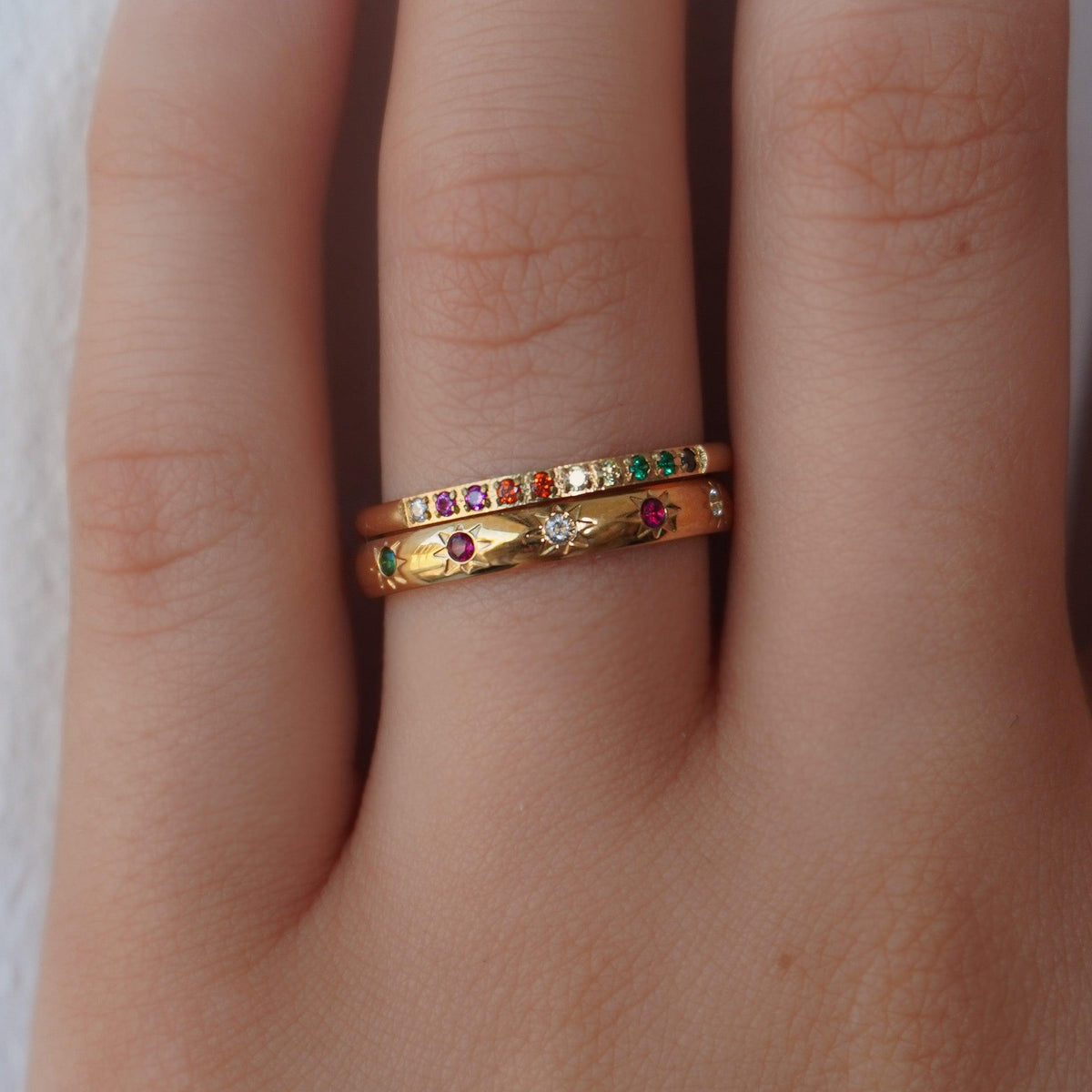 Rainbow's End 2-Piece Ring Set | By Qivii