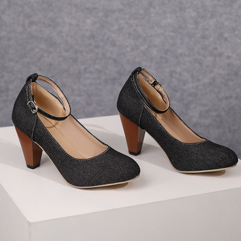 Livia Denim Heels  - By Qivii