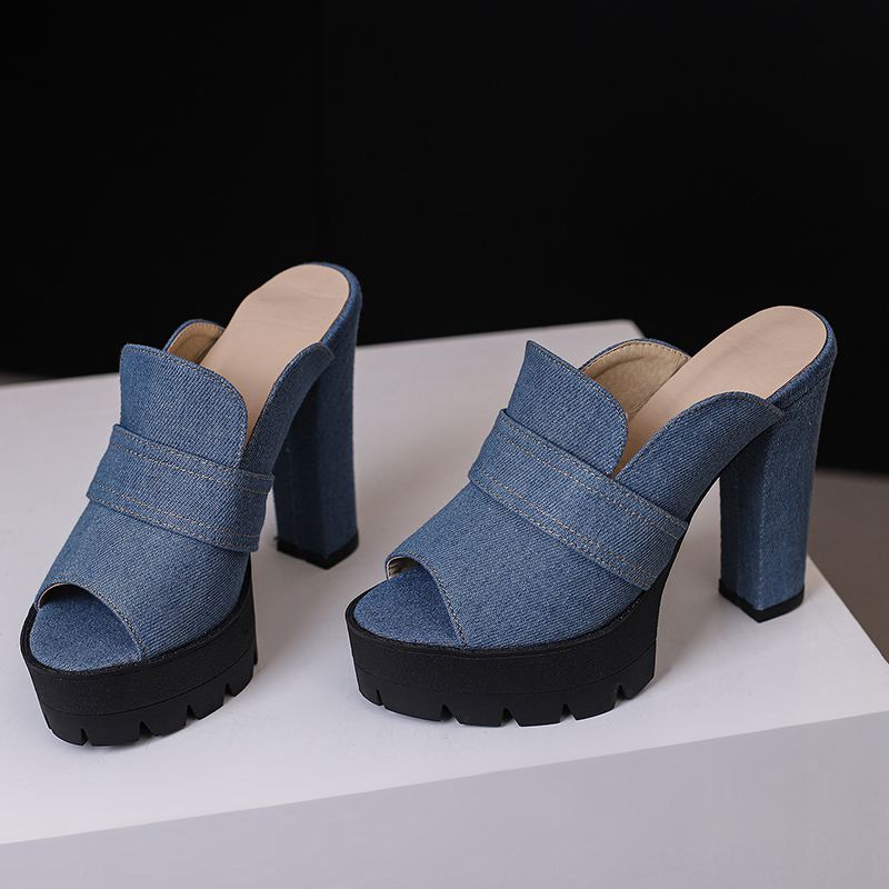 Mason Denim Heels  - By Qivii
