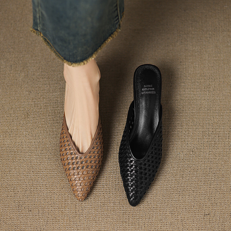 Vinci Leather Heels  - By Qivii