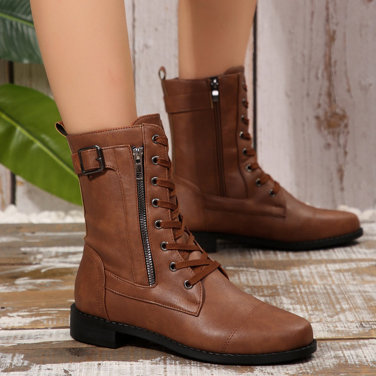 Ornella Leather Boots  - By Qivii