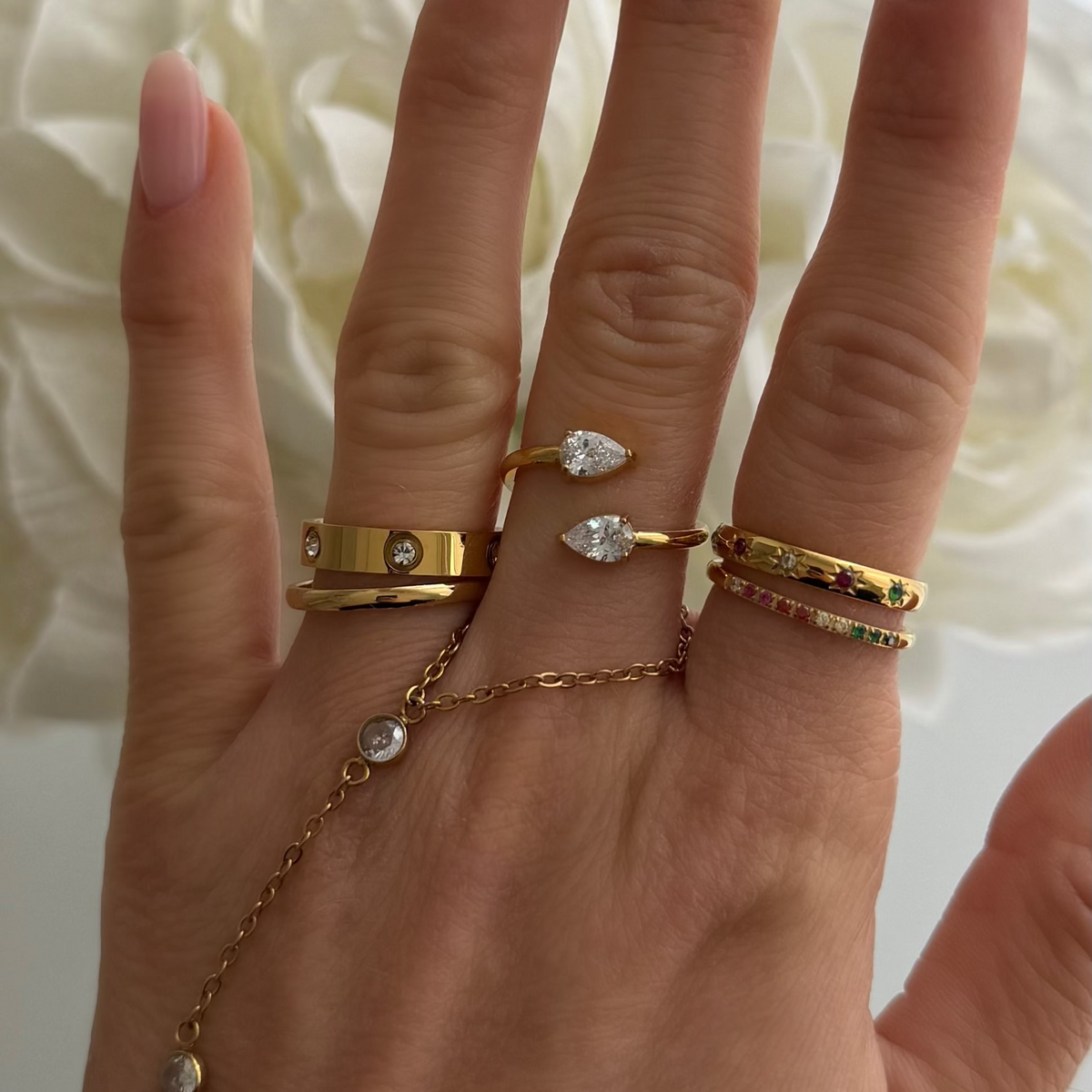 Rainbow's End 2-Piece Ring Set | By Qivii