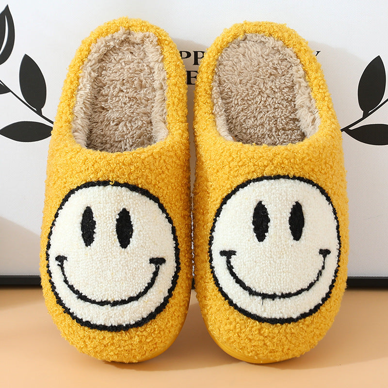 Fluffy Smile Slippers - Black  - By Qivii