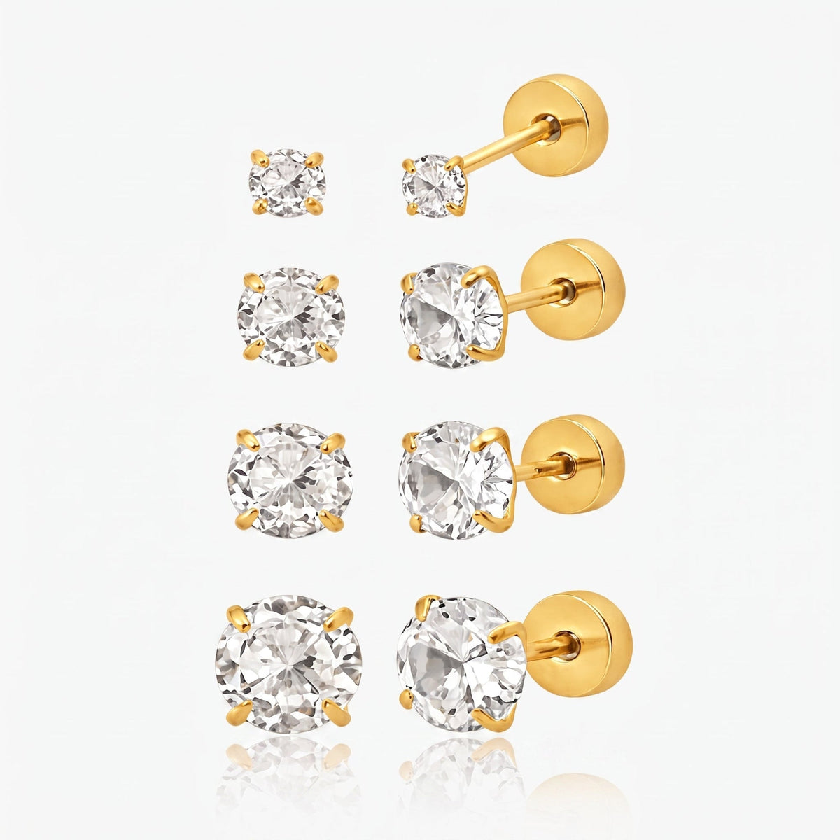 Babydoll Flat Back Stud Earrings | By Qivii