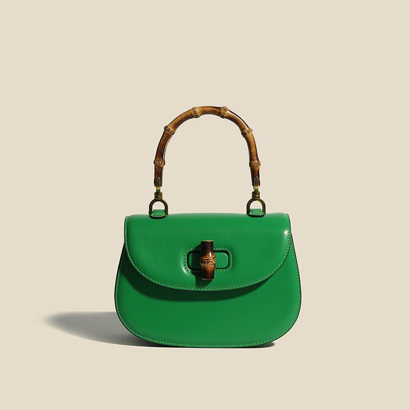 Valentina Leather Bamboo Handbag  - By Qivii