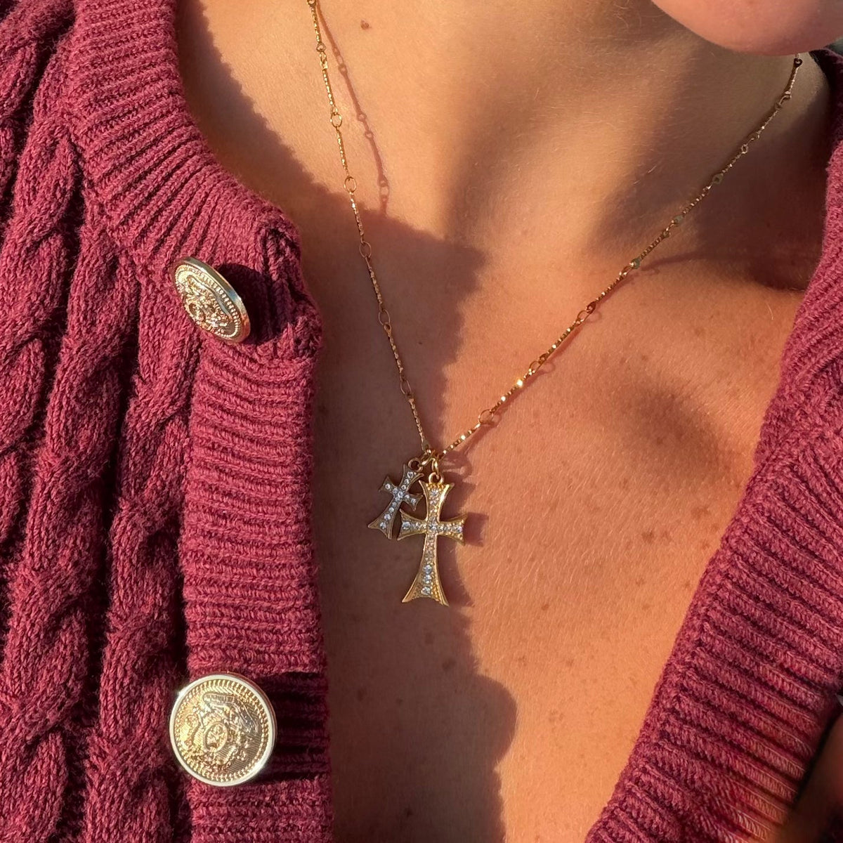 Double Cross Me Necklace | By Qivii
