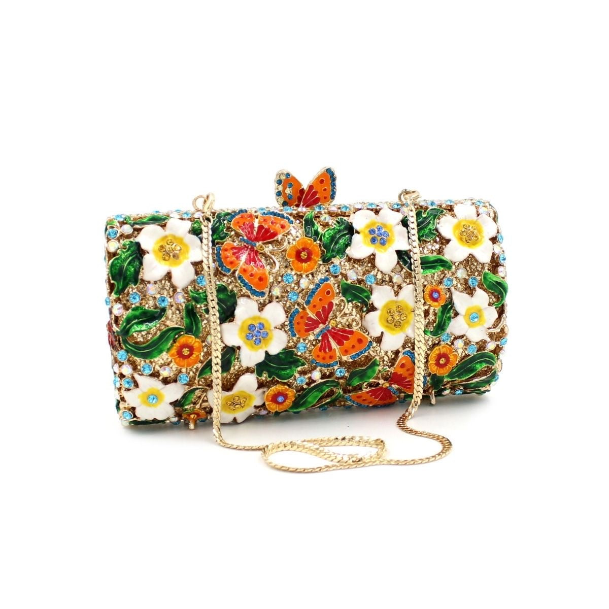 Butterfly Garden Crystal Clutch  - By Qivii