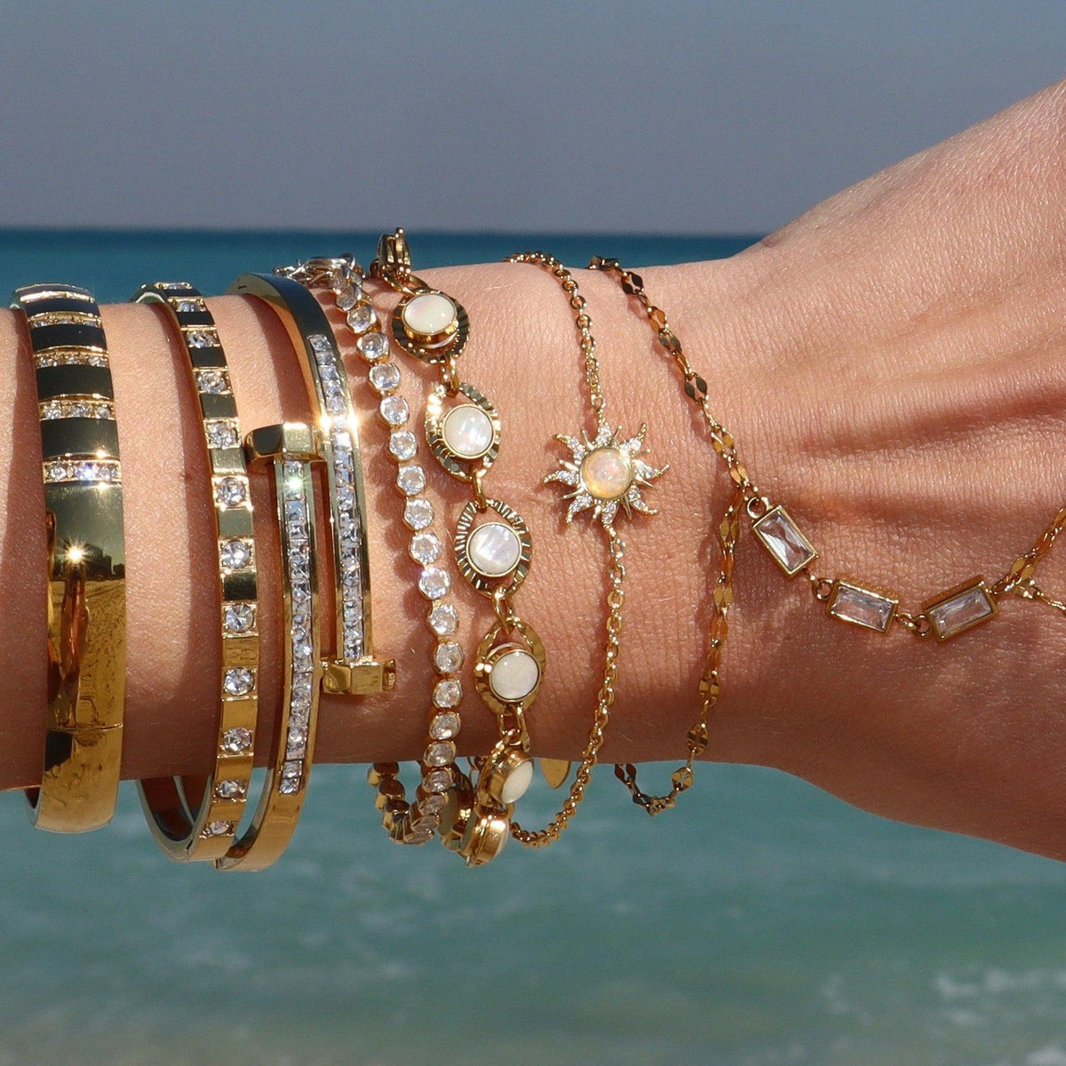 Radiant Row Bangle | By Qivii