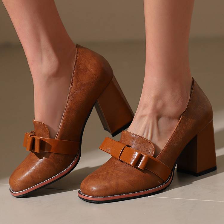 Serenya Leather Heels  - By Qivii