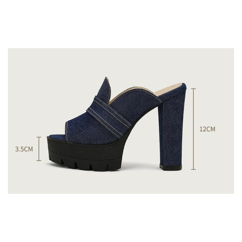 Mason Denim Heels  - By Qivii