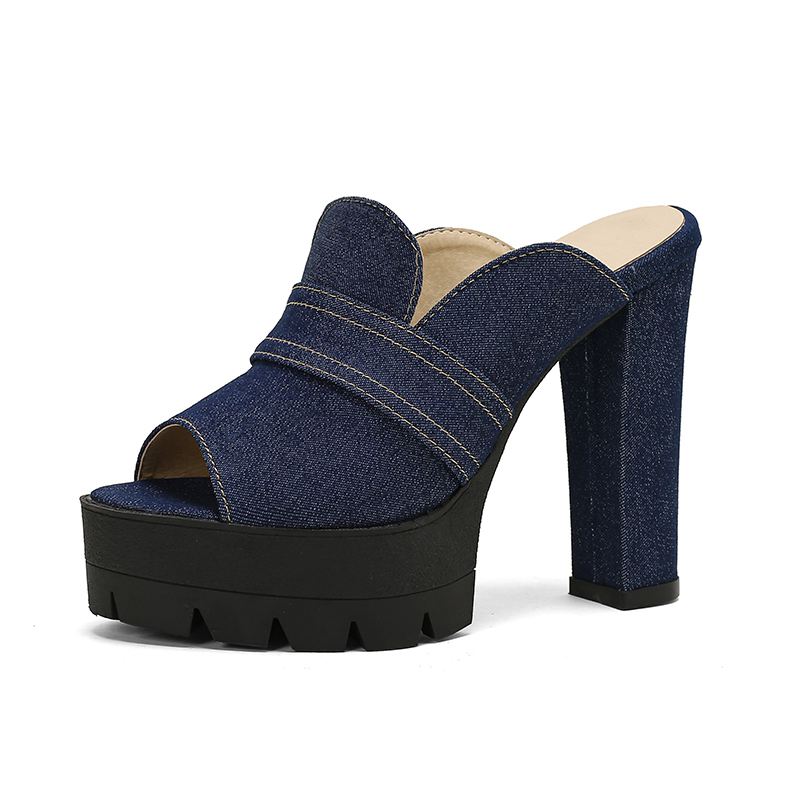 Mason Denim Heels  - By Qivii