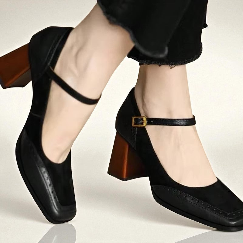 Éloise Leather Heels  - By Qivii
