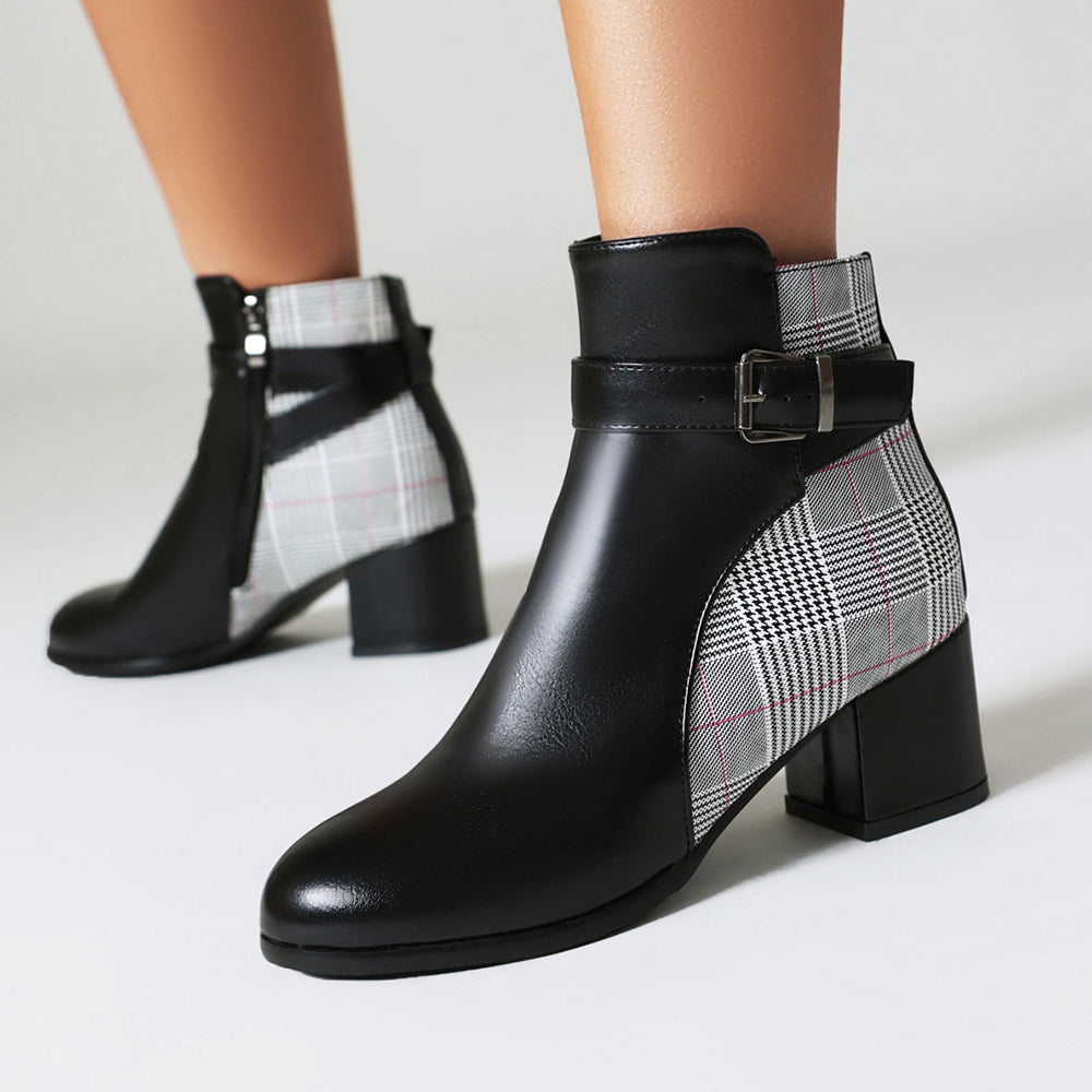 Aveline Plaid Boots  - By Qivii