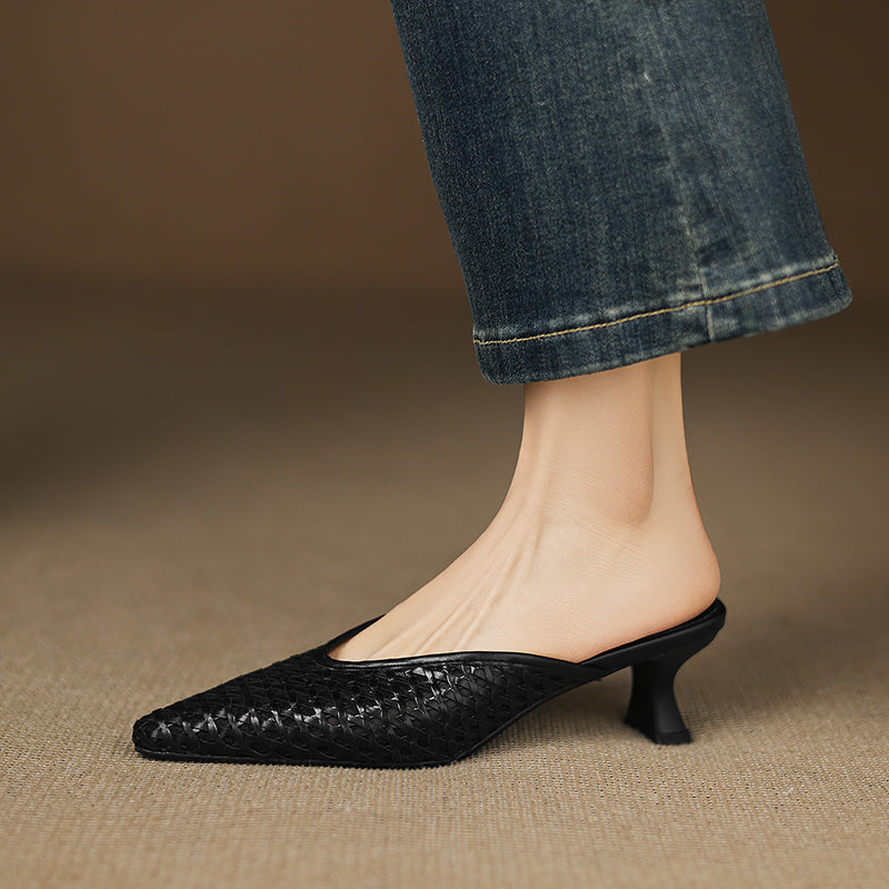 Vinci Leather Heels  - By Qivii