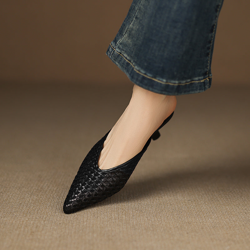 Vinci Leather Heels  - By Qivii