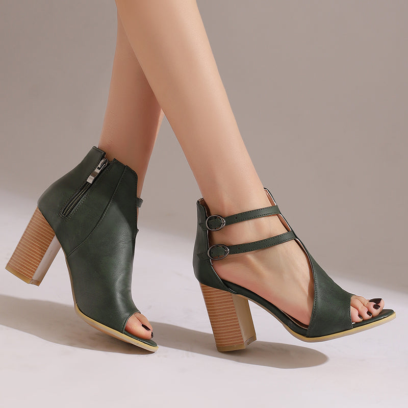 Serina Block Heels  - By Qivii