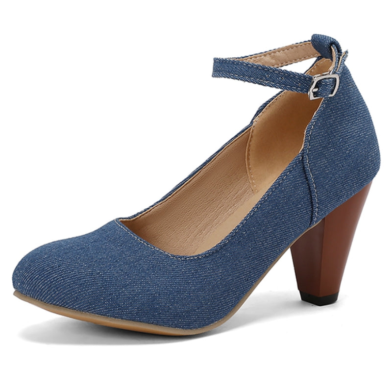 Livia Denim Heels  - By Qivii