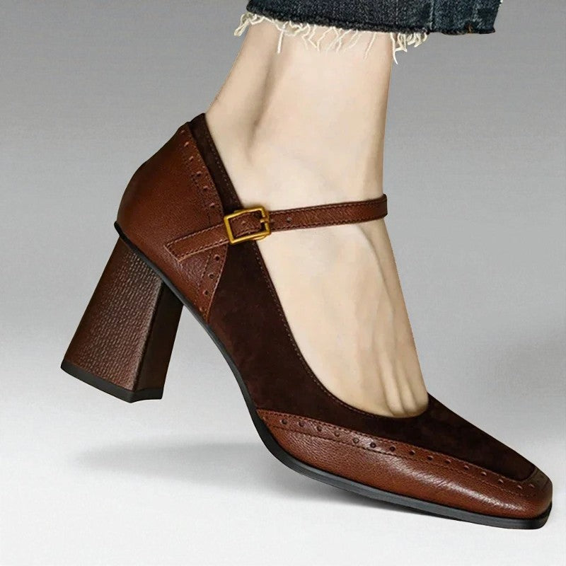 Éloise Leather Heels  - By Qivii