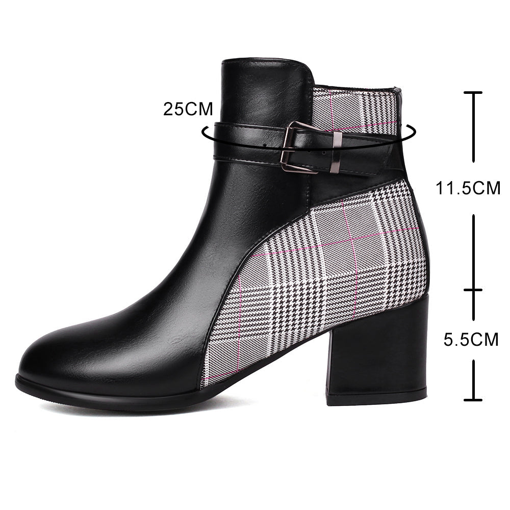 Aveline Plaid Boots  - By Qivii