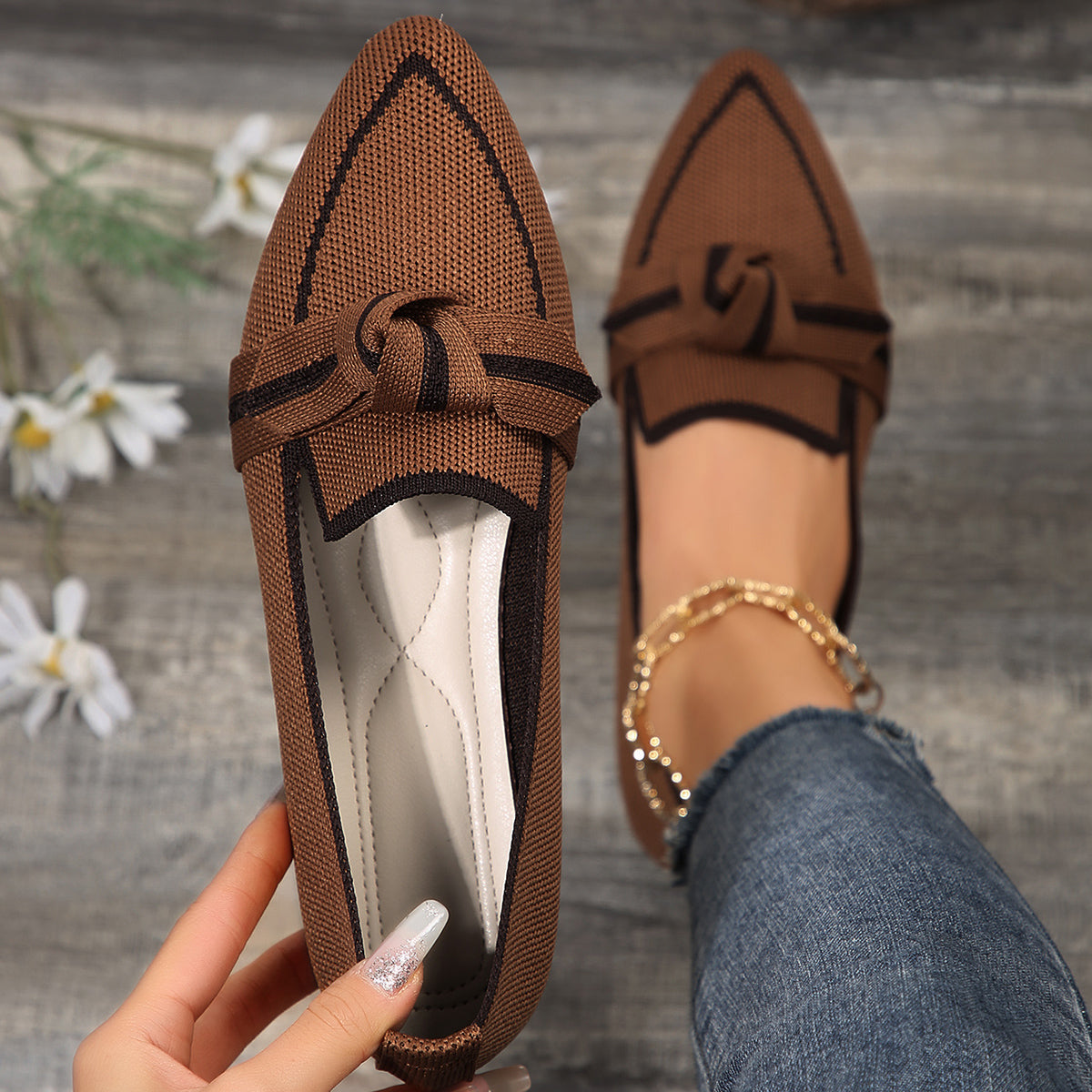 Amara Knit Flats  - By Qivii
