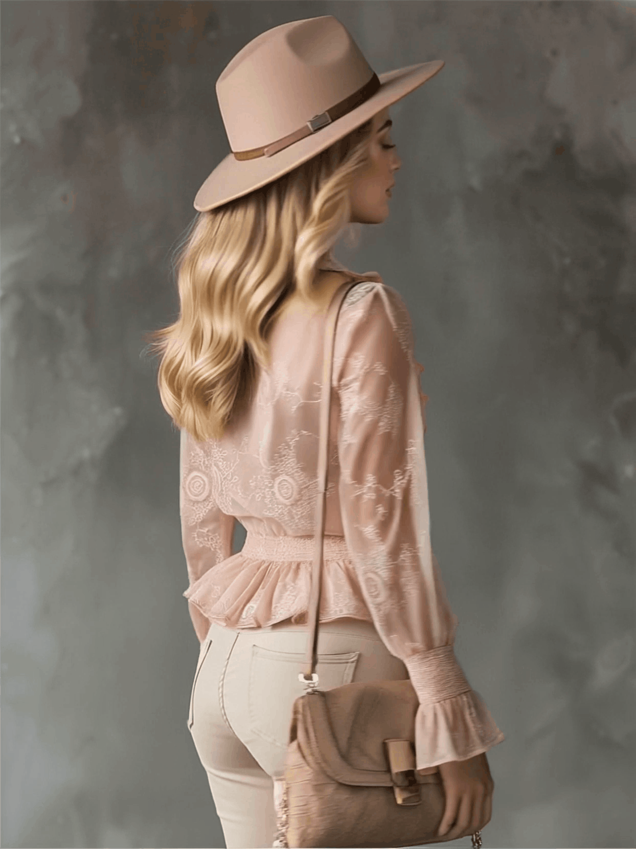 Elegant Pink Chiffon Lace Ruffled Shirt  - By Qivii