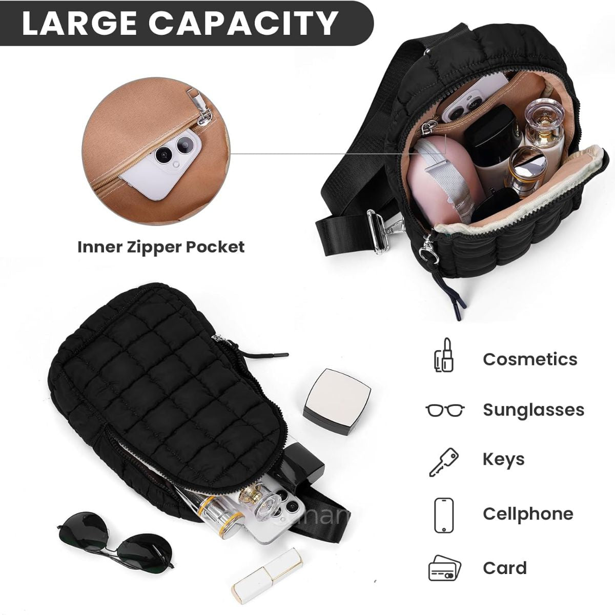 Puffer Quilted Sling Bag