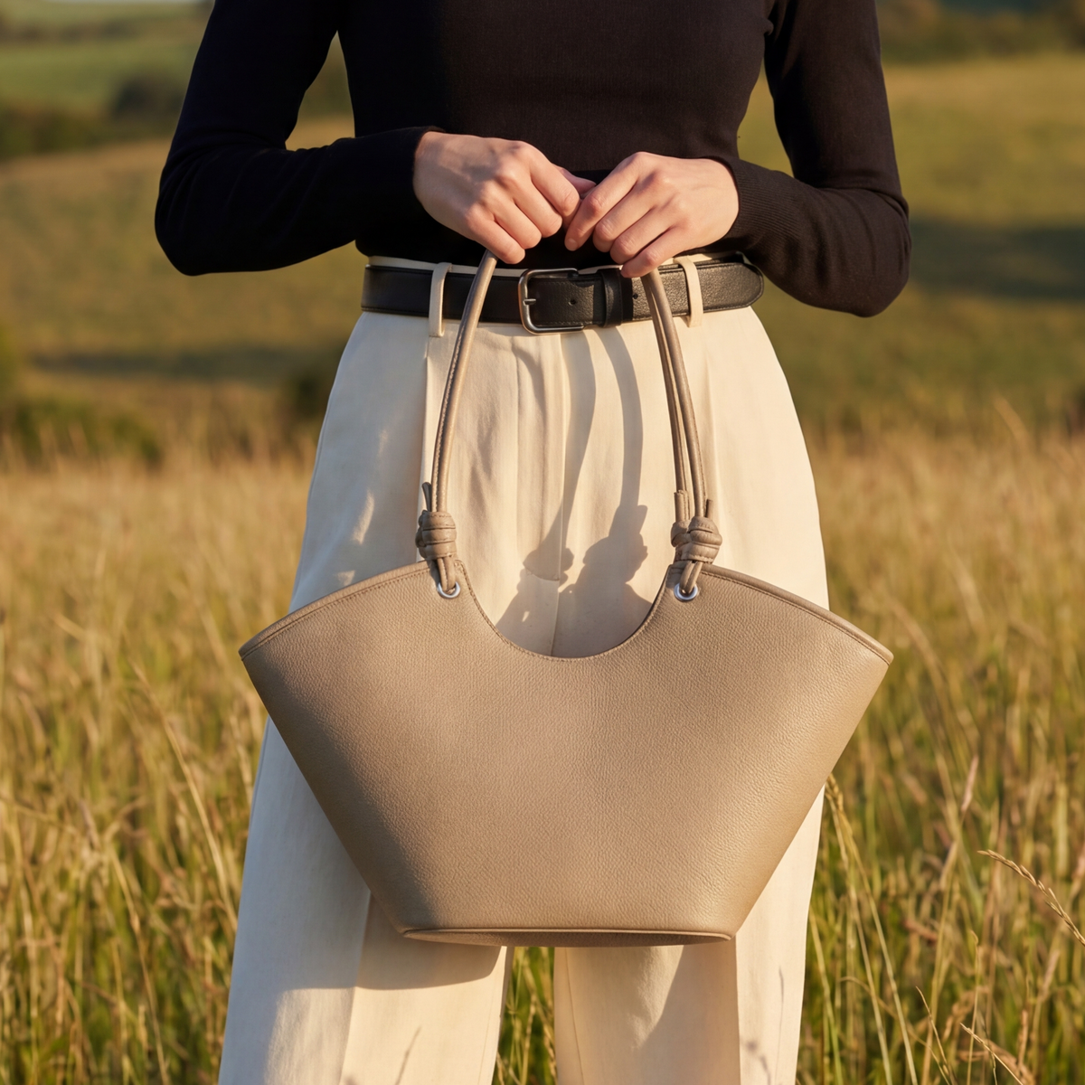 Evara Tote in Pure Leather  - By Qivii